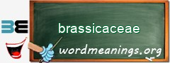 WordMeaning blackboard for brassicaceae